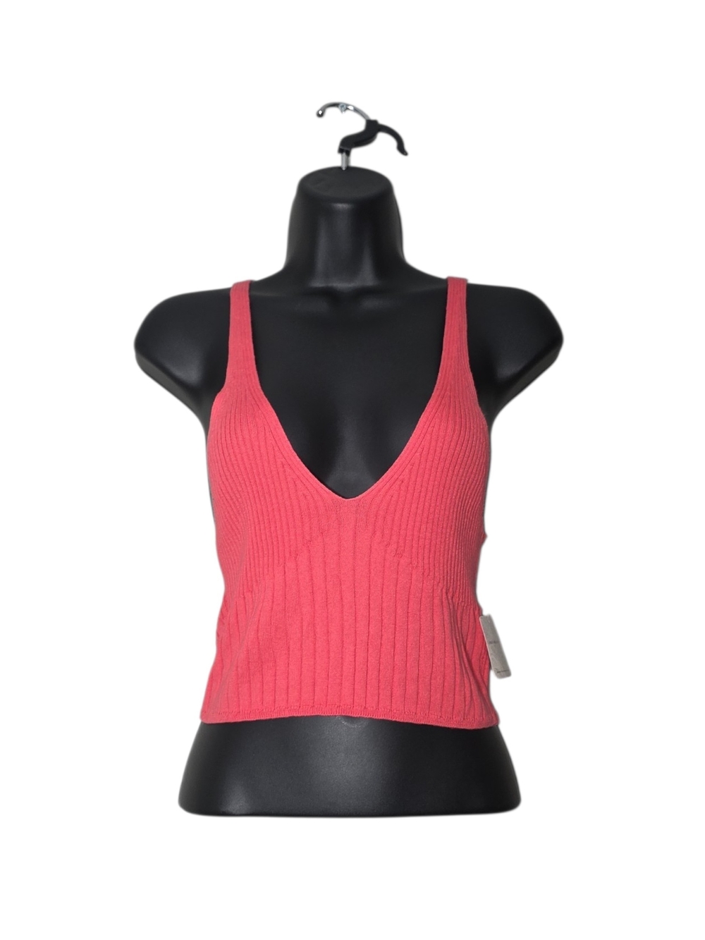 NWr Intimately Free People Coral Pink Ribbed Knit Racerback Crop Tank Top Size M